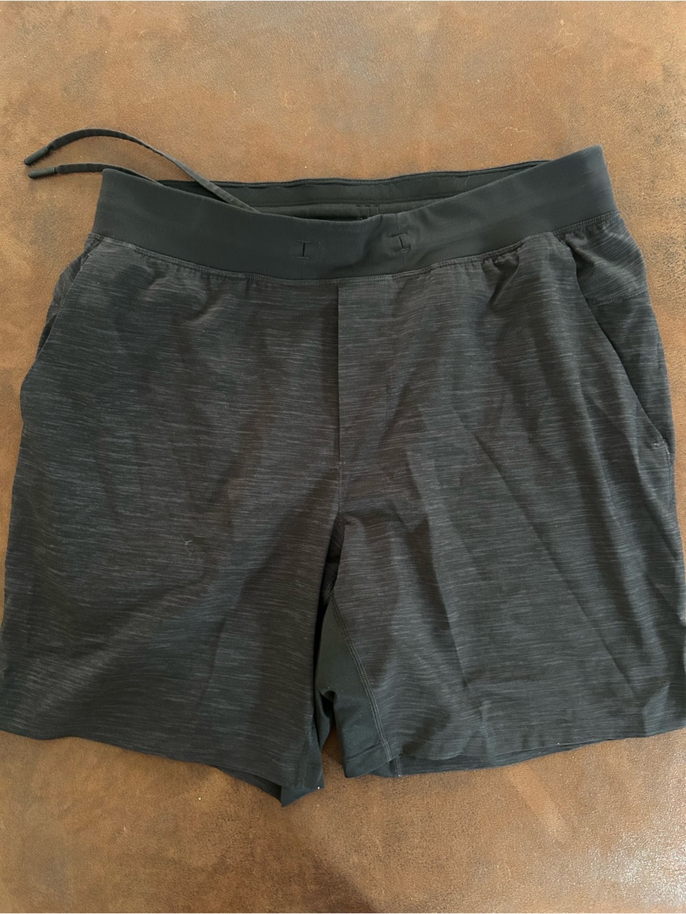 lululemon athletica Men's Heathered Black Athletic Shorts